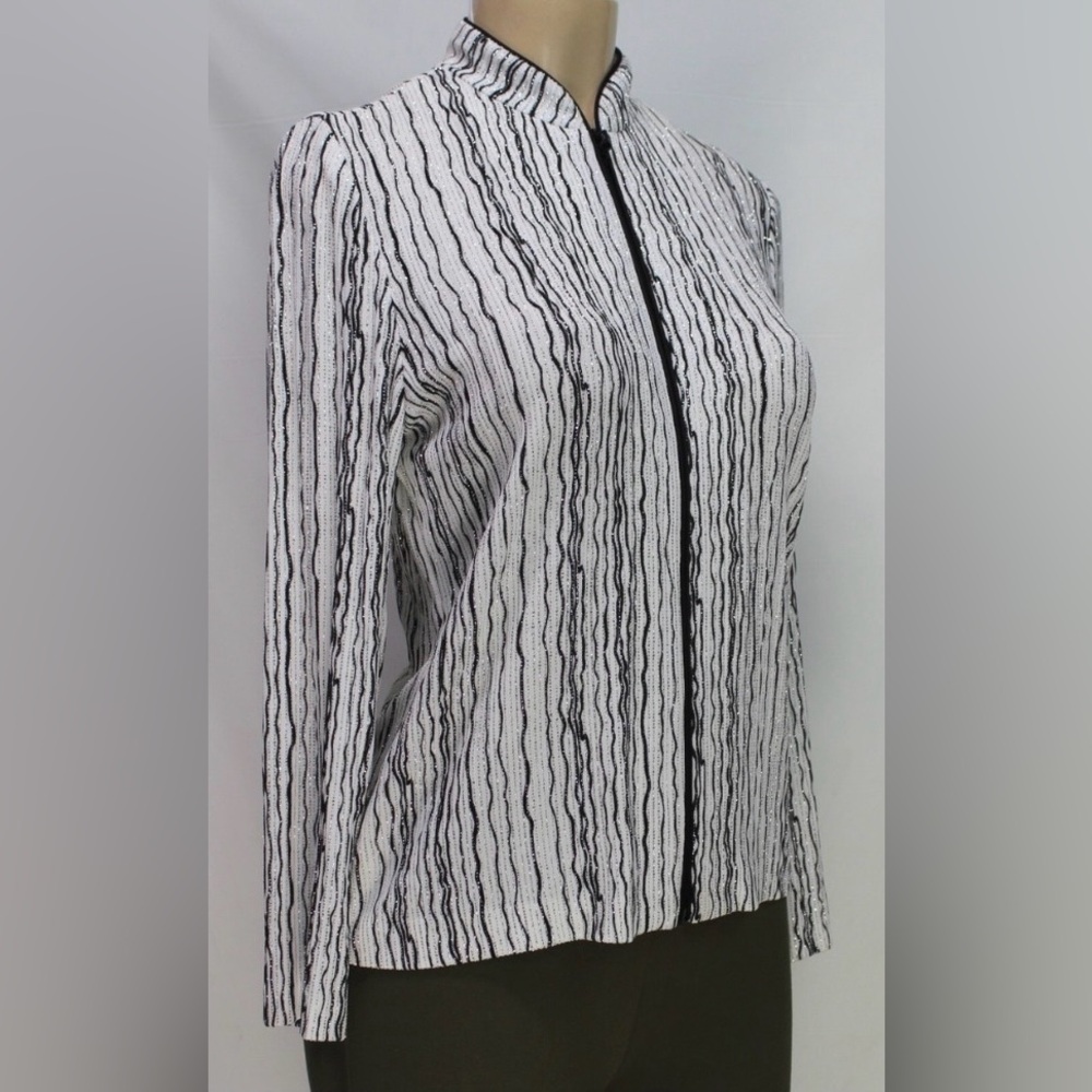 Women’s Medium Alex Evenings Sparkly Bedazzled Evening Coat w| shoulder pads - Picture 7 of 8
